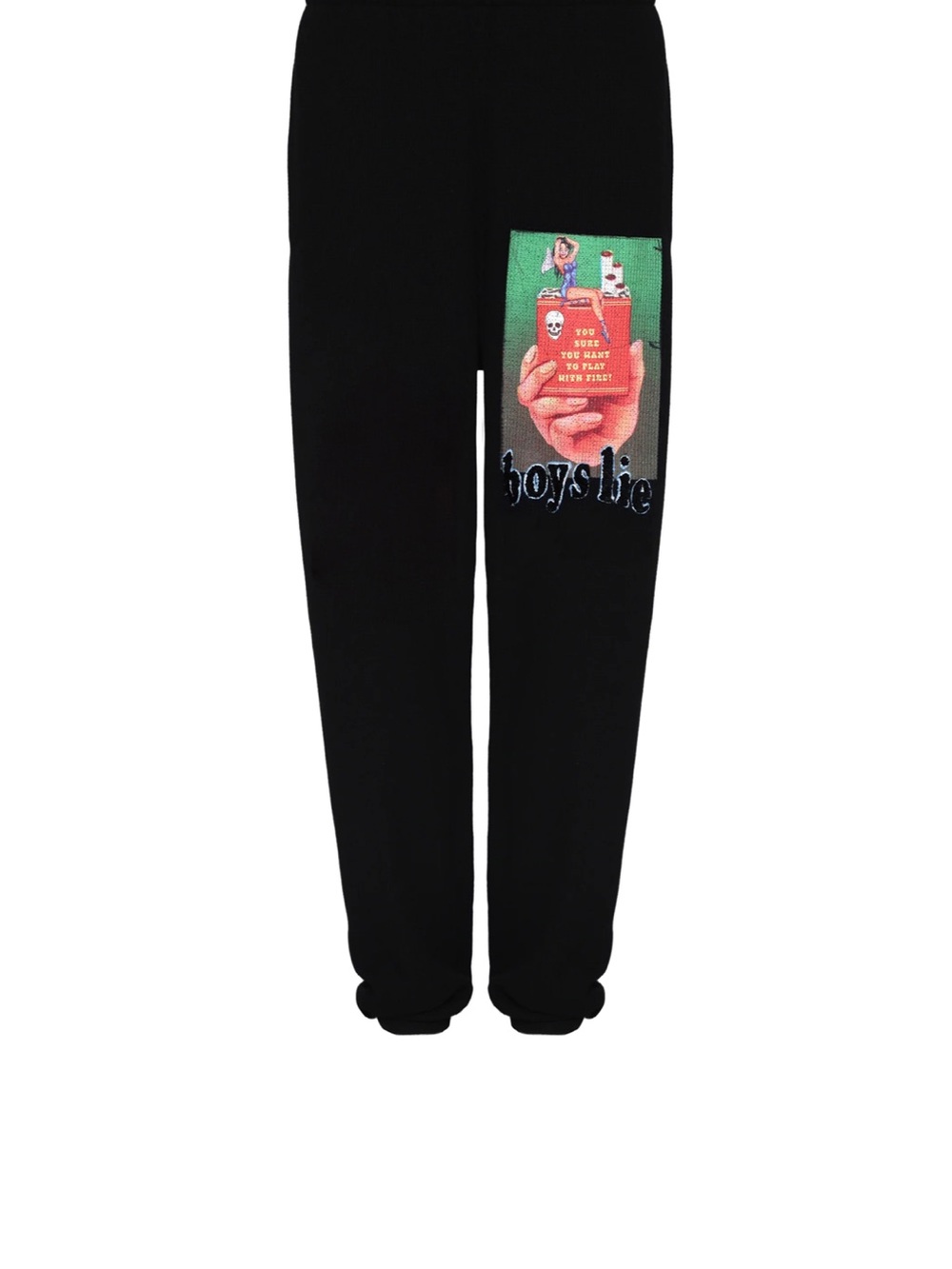Boys Lie Black Waffle Knit Sweatpants